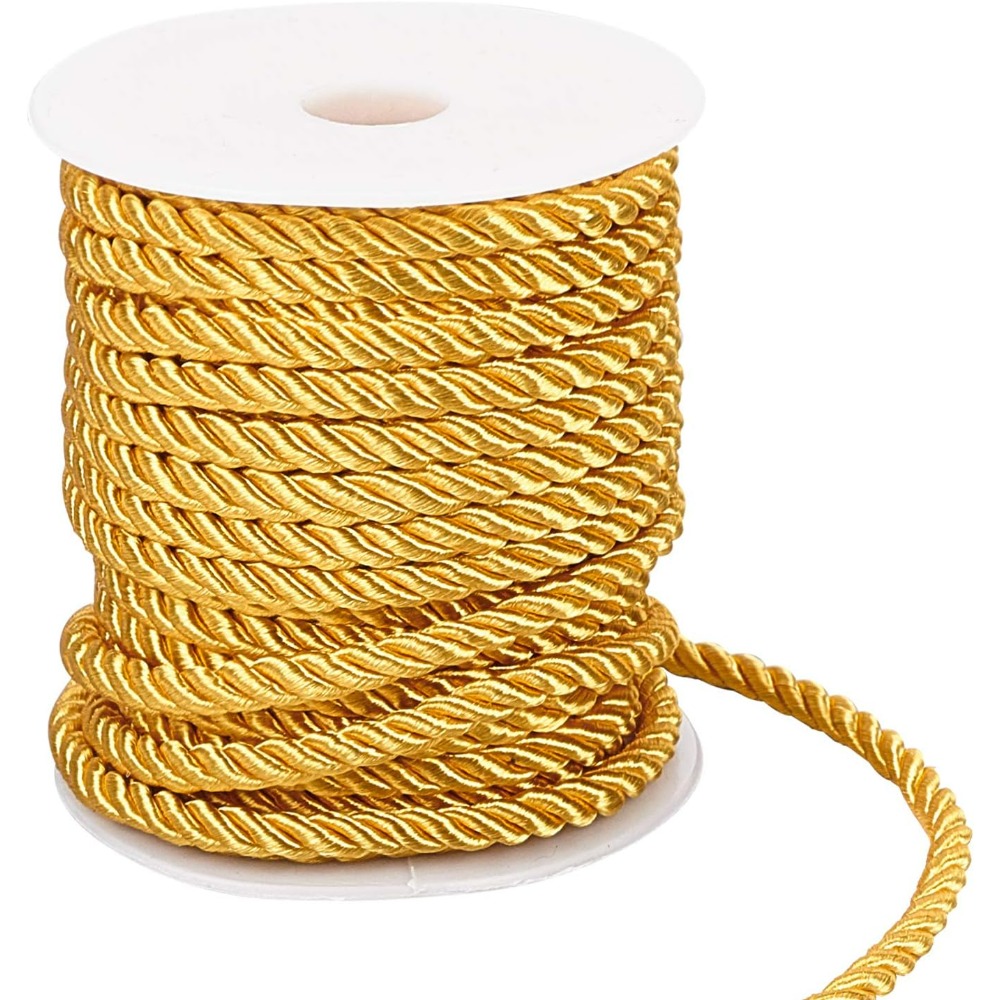 Cord Trim Twisted - 1 Roll 59 Feet Gold Cord