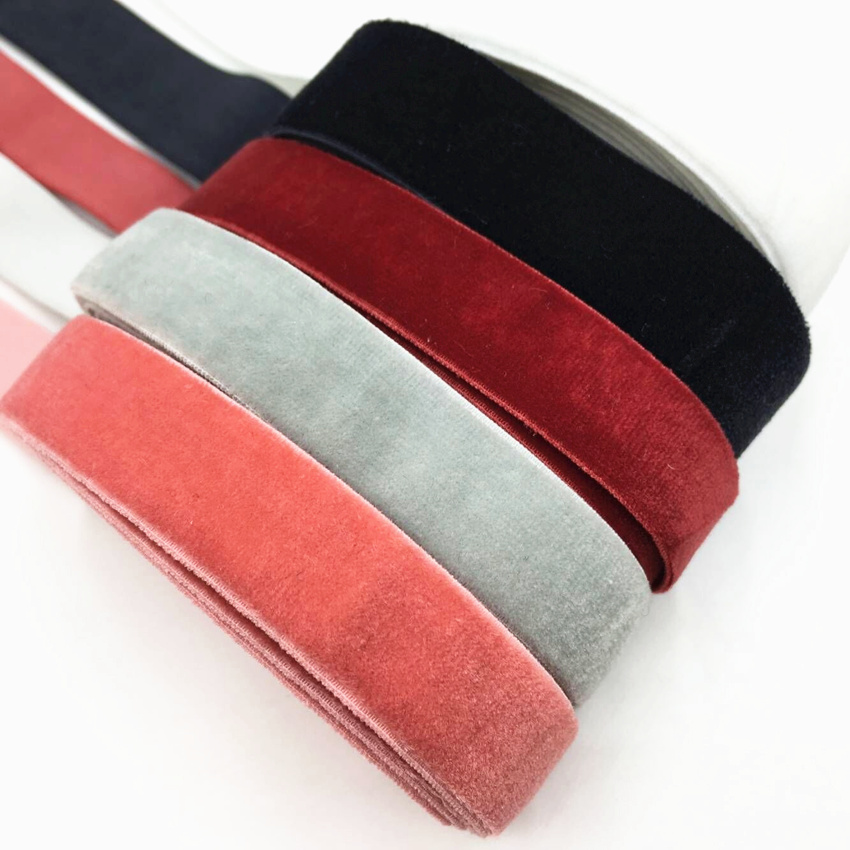 Velvet Ribbon Roll - 15mm 5Yards Velvet Elastic Band Hair