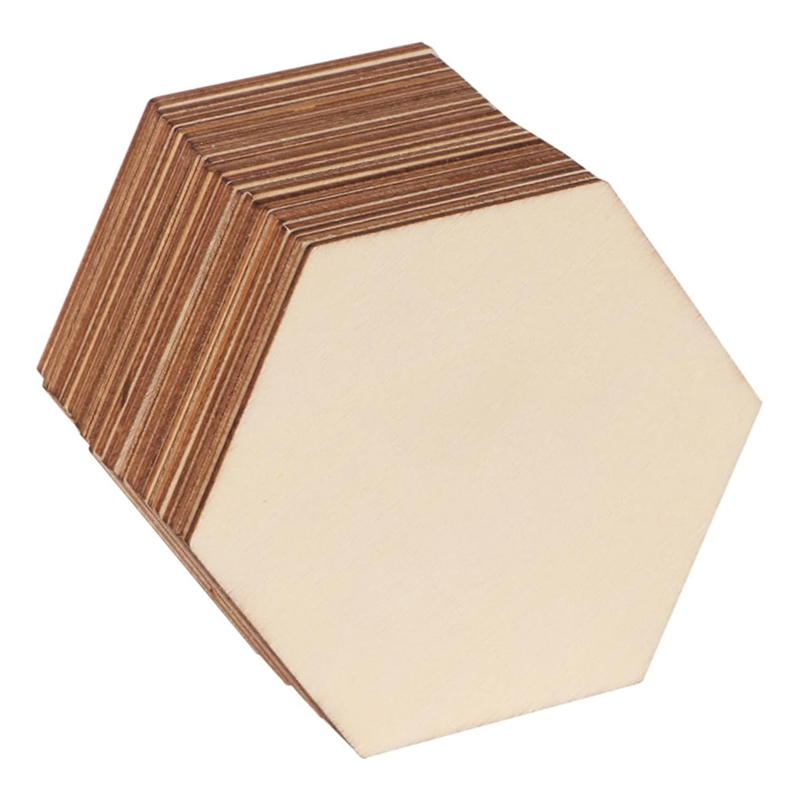 Craft Embellishments - 20pcs 20cm Hexagon Unfinished Blank Wood