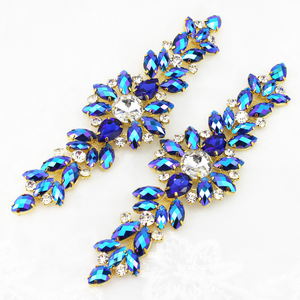 Sew On Rhinestone - 18.2X5.5cm AB sewing on Rhinestone Patch