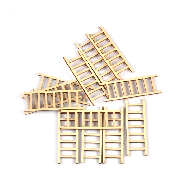 Craft Embellishments - 20Pcs/lot 20x60mm Natural Ladder Wood DIY