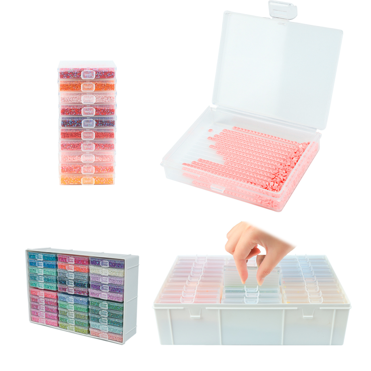 Craft Embellishment Storage - Diamond Painting Art Trays Set with