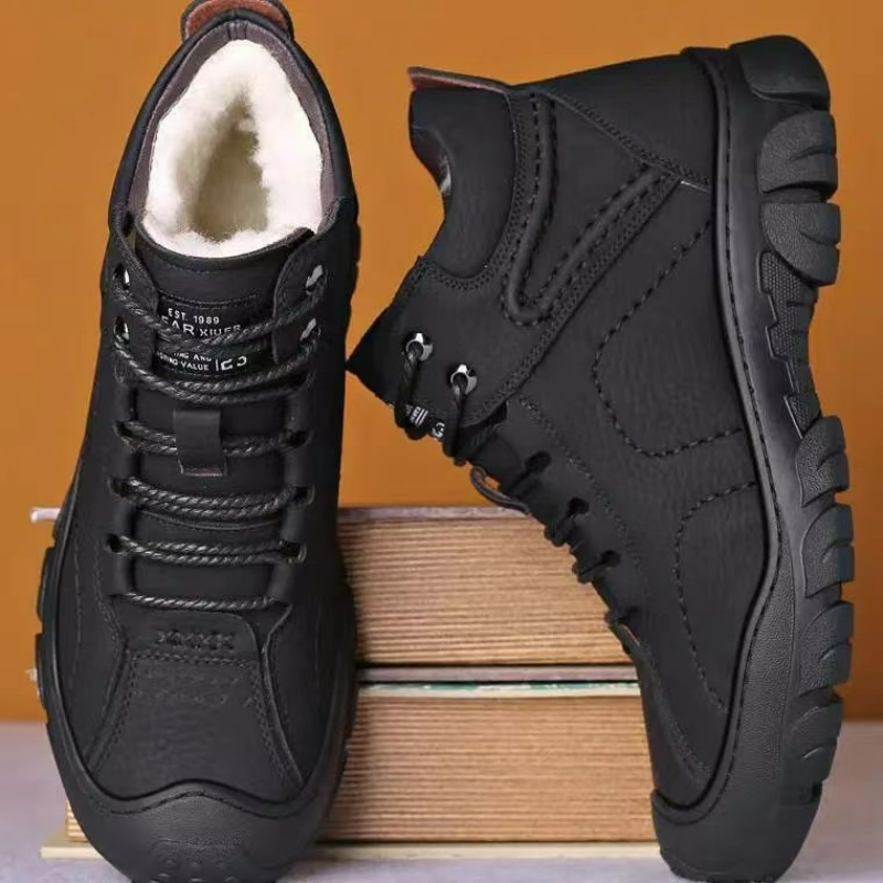 Guipure Lace Panel - Men's Boots Lace Up Ankle Boots