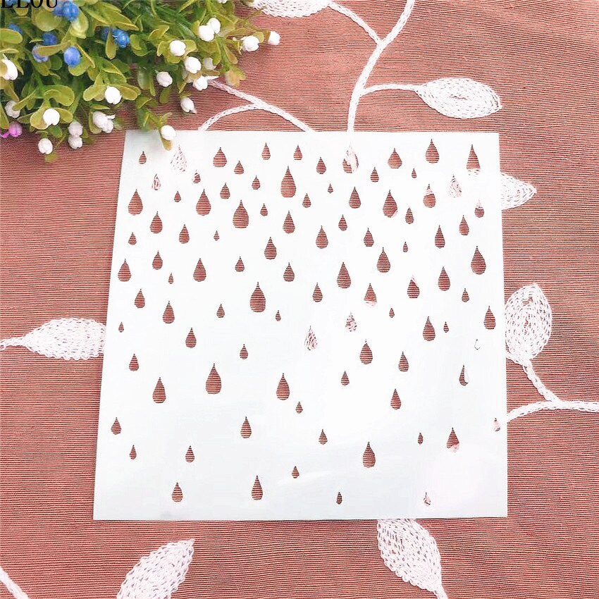 Embellishments For Scrapbooking - 15*15 Raindrops Scrapbook Stencils Spray Plastic