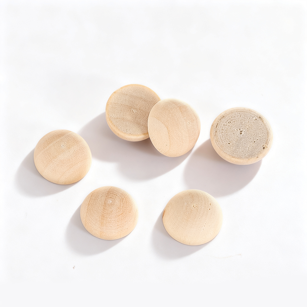 Craft Embellishments - 120pcs 15mm Half Wood Balls Unfinished