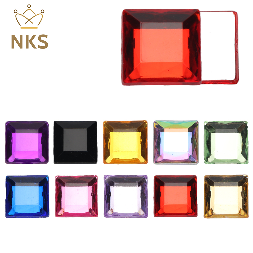 NKS 10mm 12mm Faceted Square C - Hotfix Rhinestone Sheet 评论和价格