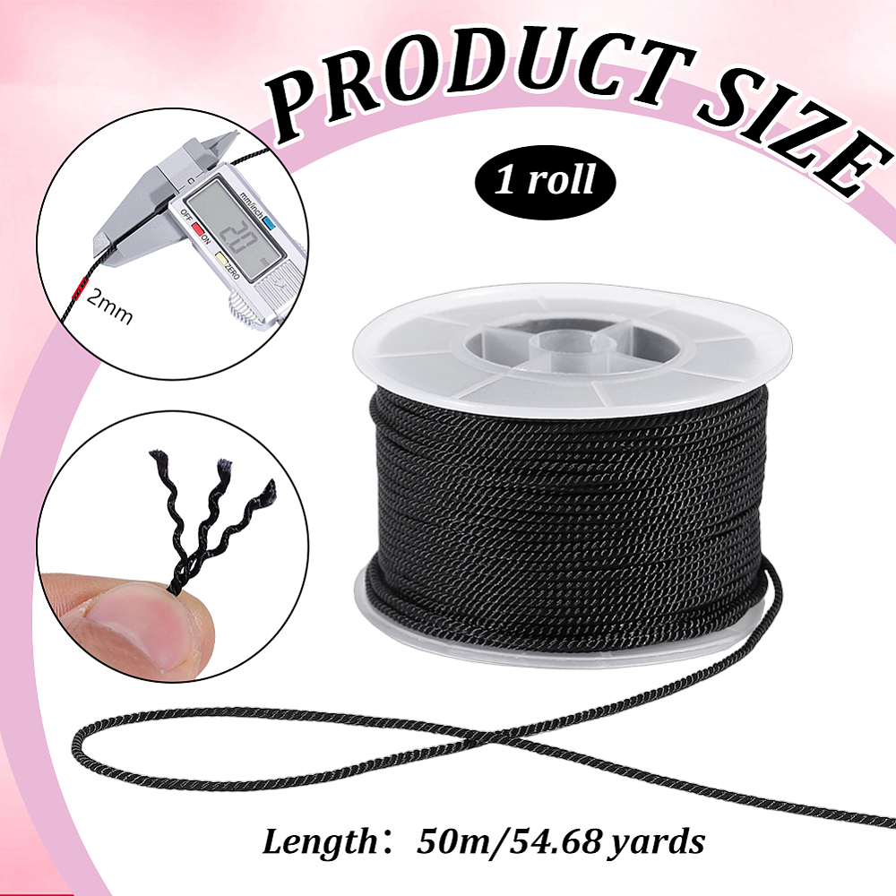 54.68 Yards Black Twisted Cord - Cord Trim Twisted 评论和价格