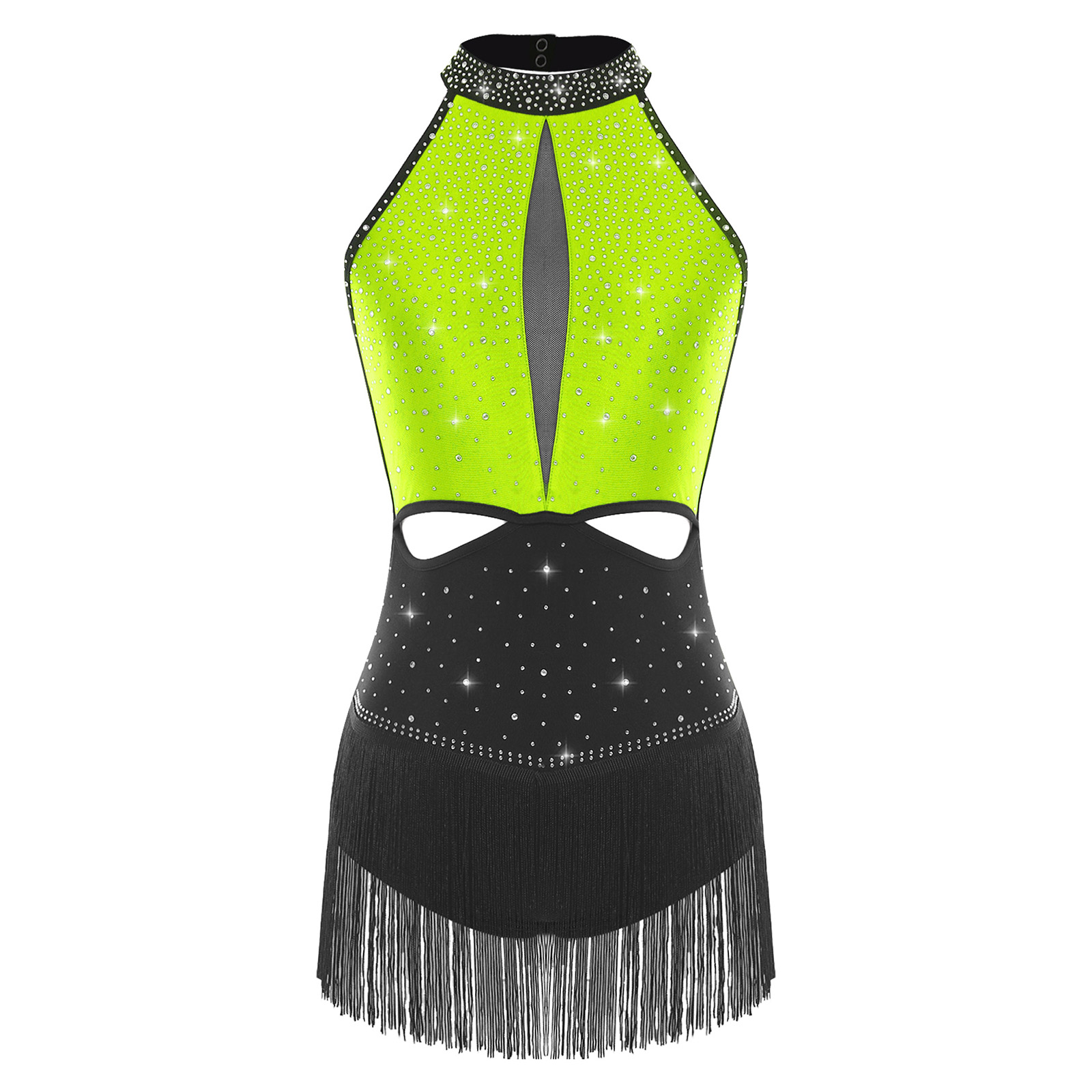 Women Dance Rhythmic Dresses S - Rhinestone Banding Trim 评论和价格