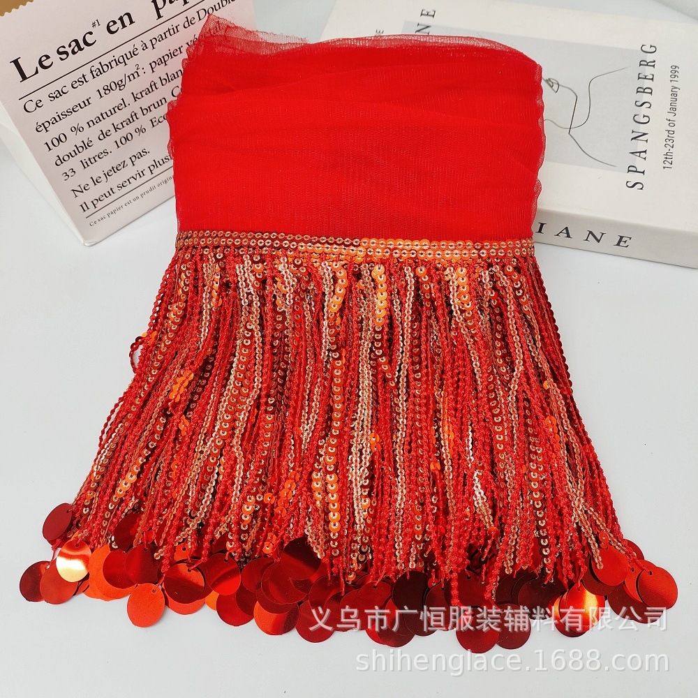 10Yards Sequins Tassel Lace Tr - Beaded Trim Fringe 评论和价格