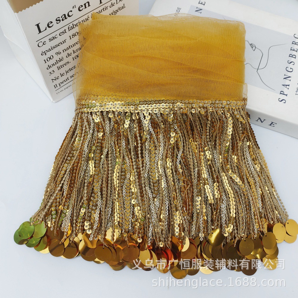 10Yards Sequins Tassel Lace Tr - Beaded Trim Fringe 评论和价格