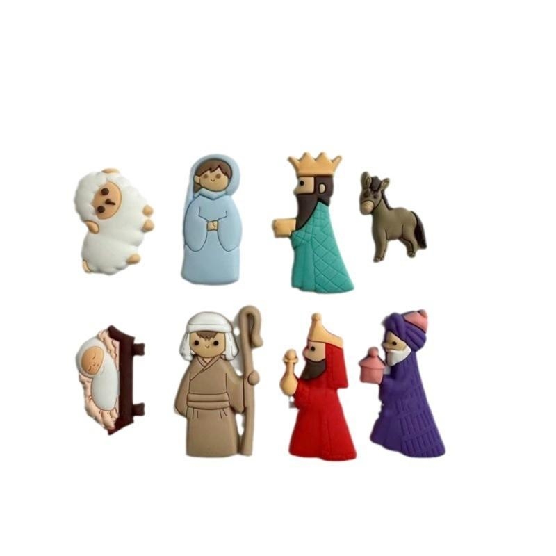652F 9Pieces Nativity Scene Ch - Christmas Craft Embellishment 评论和价格