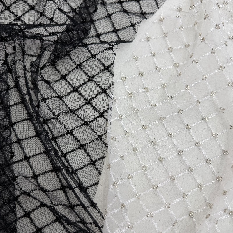 Ripstop Beaded Embroidery Sequ - Crystal Mesh Fabric 评论和价格