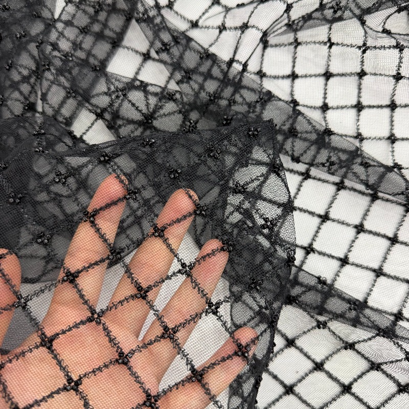 Ripstop Beaded Embroidery Sequ - Crystal Mesh Fabric 评论和价格