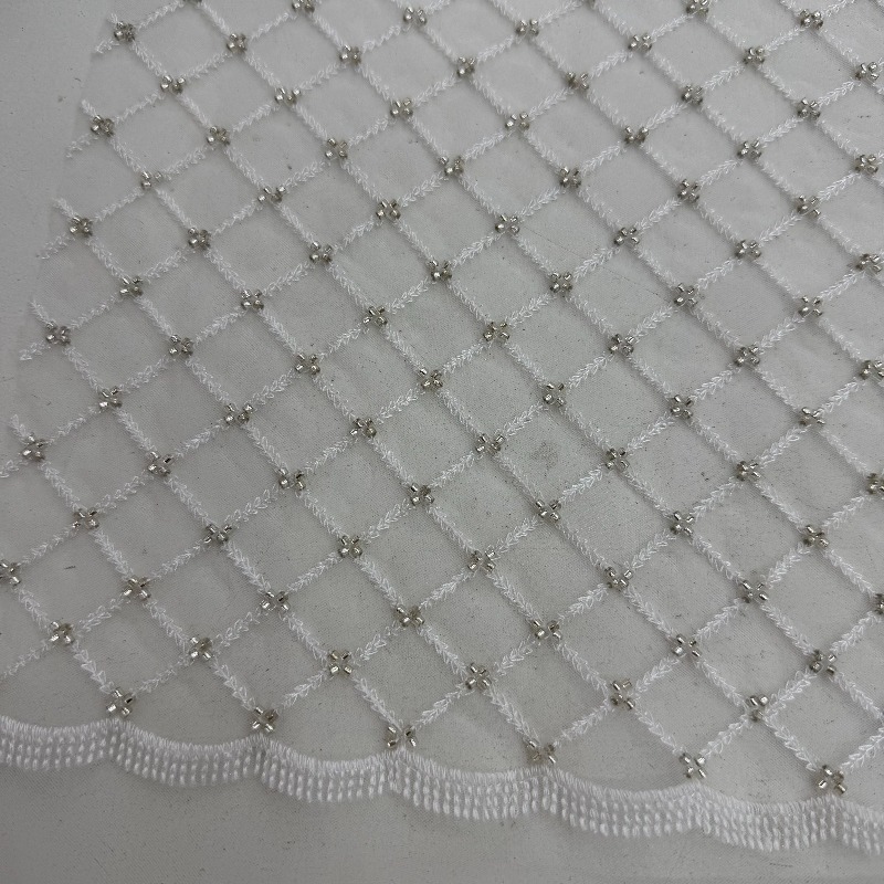 Ripstop Beaded Embroidery Sequ - Crystal Mesh Fabric 评论和价格