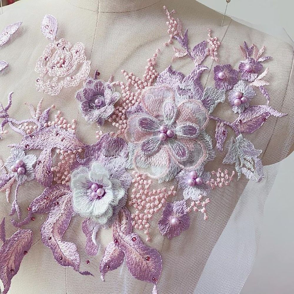 3D Flowers Beaded Lace Fabrics - Embellishments For Scrapbooking 评论和价格