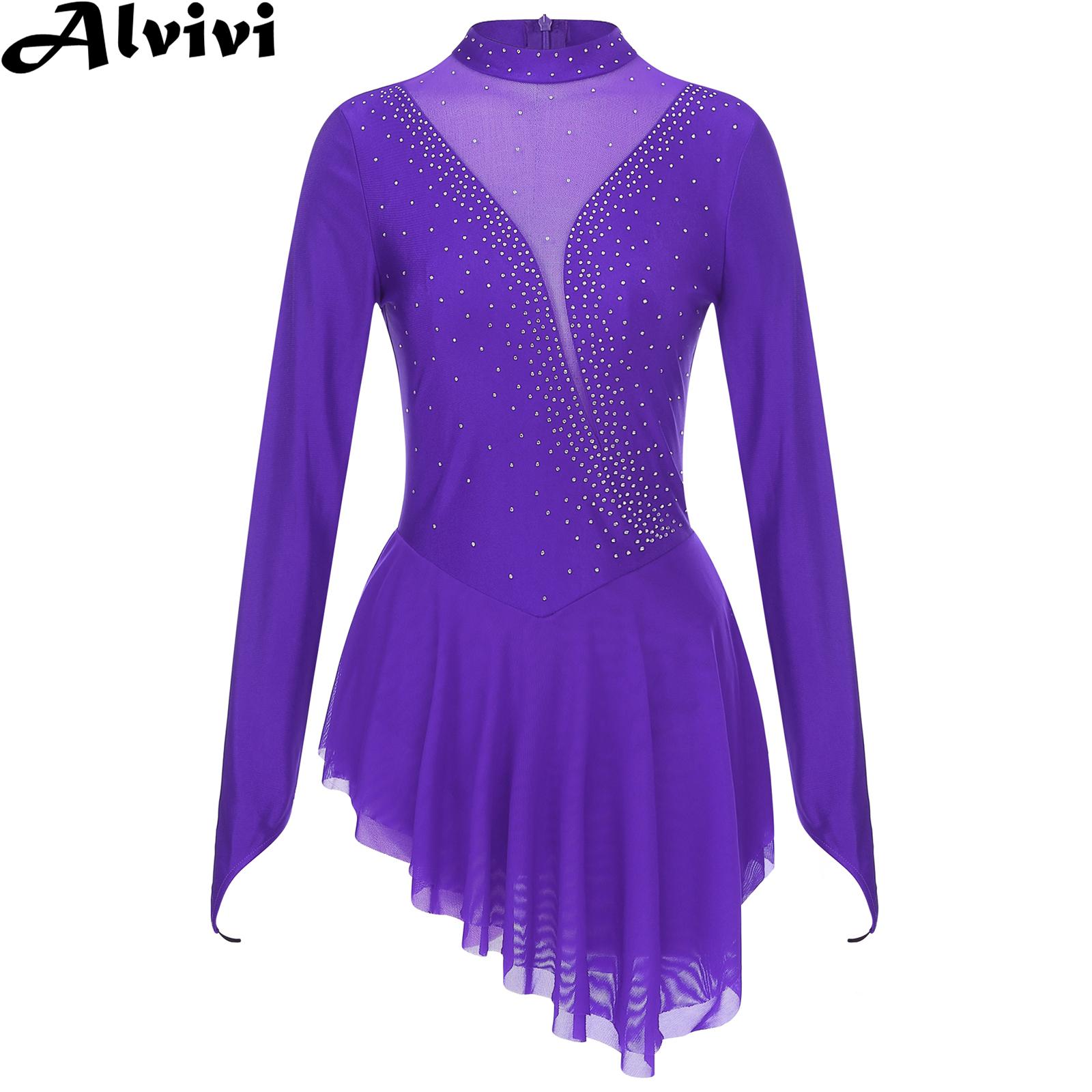 Women Figure Ice Skating Gymna - Rhinestone Banding Trim 评论和价格