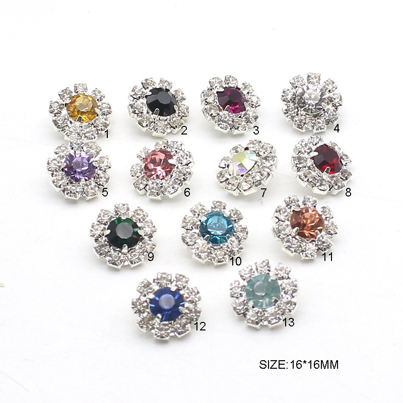 10Pcs 16MM Round Metal Rhinest - Sew On Rhinestone 评论和价格