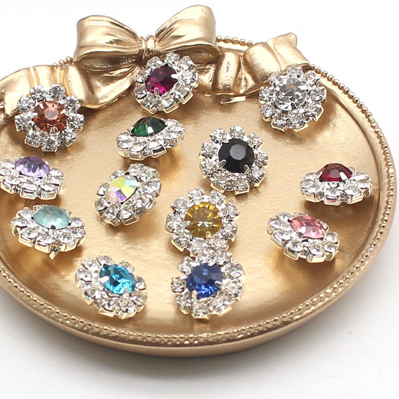 10Pcs 16MM Round Metal Rhinest - Sew On Rhinestone 评论和价格