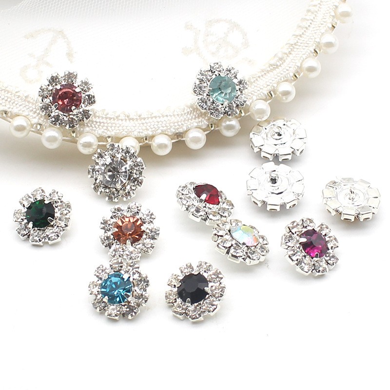 10Pcs 16MM Round Metal Rhinest - Sew On Rhinestone 评论和价格
