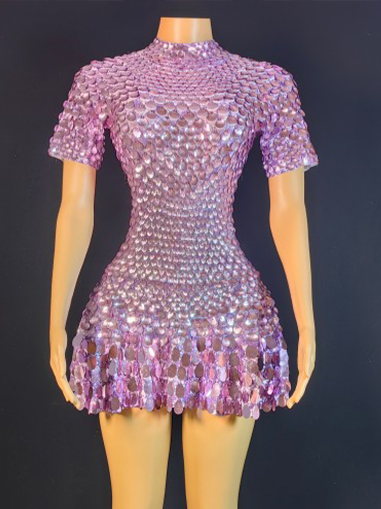 Lovely Sequins Mini Dress Sexy - Rhinestone Banding Trim 评论和价格