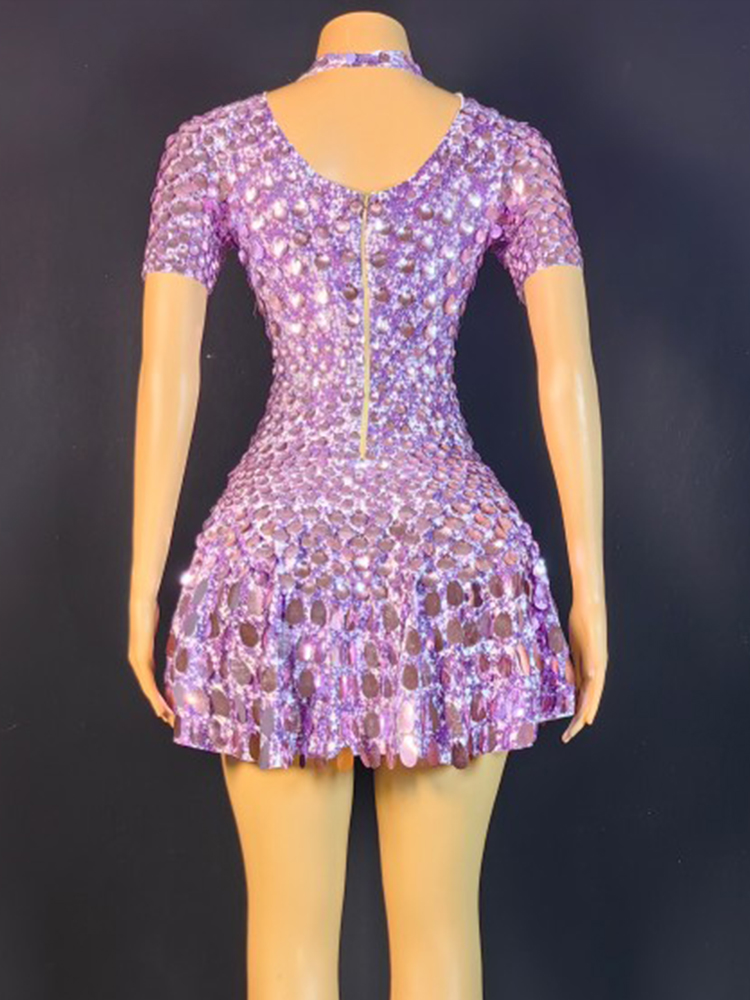 Lovely Sequins Mini Dress Sexy - Rhinestone Banding Trim 评论和价格