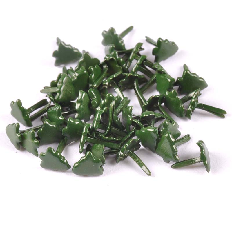 50pcs Mini Christmas Tree Brad - Embellishments For Scrapbooking 评论和价格