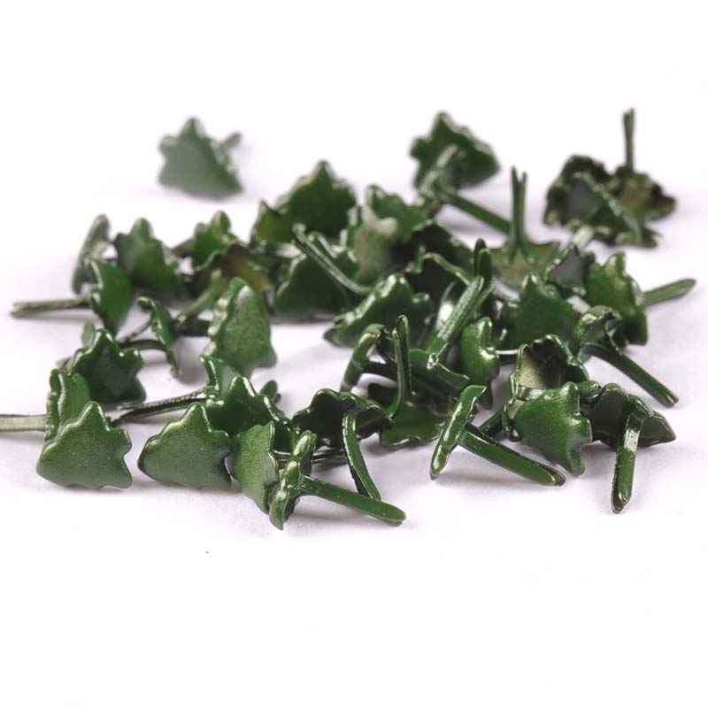 50pcs Mini Christmas Tree Brad - Embellishments For Scrapbooking 评论和价格
