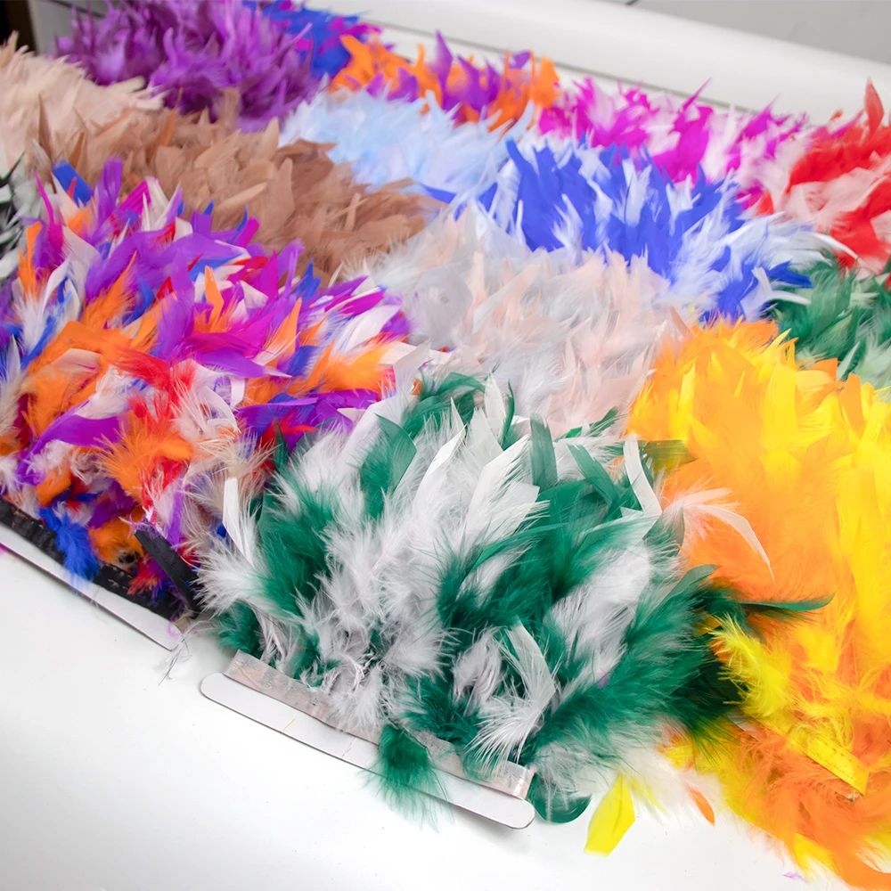 1M 5M 10M Bicolor Turkey Feath - Feather Trim Marabou 评论和价格