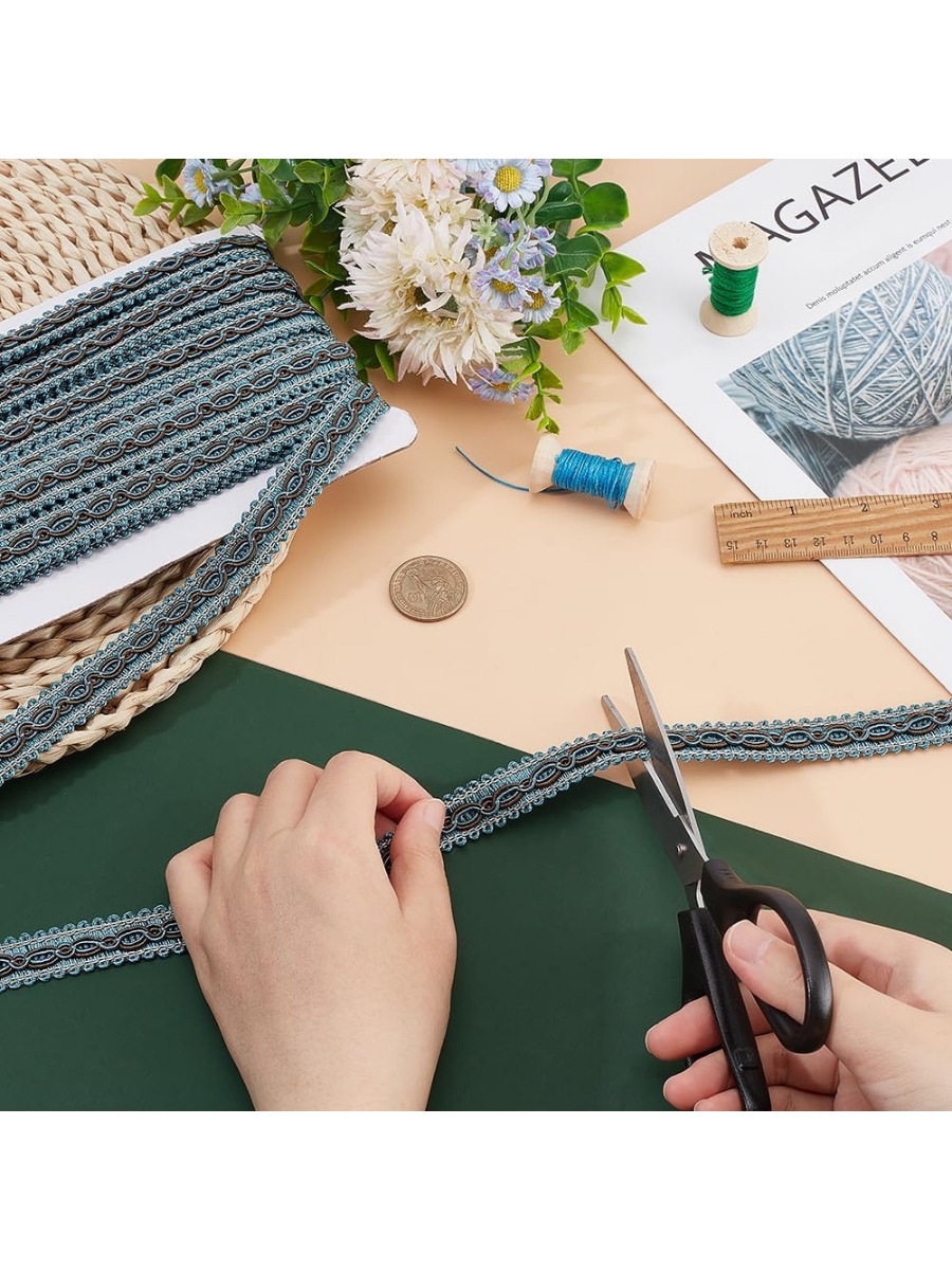 32 Yards Blue Braid Tirm for S - Fringe Ribbon Sewing 评论和价格