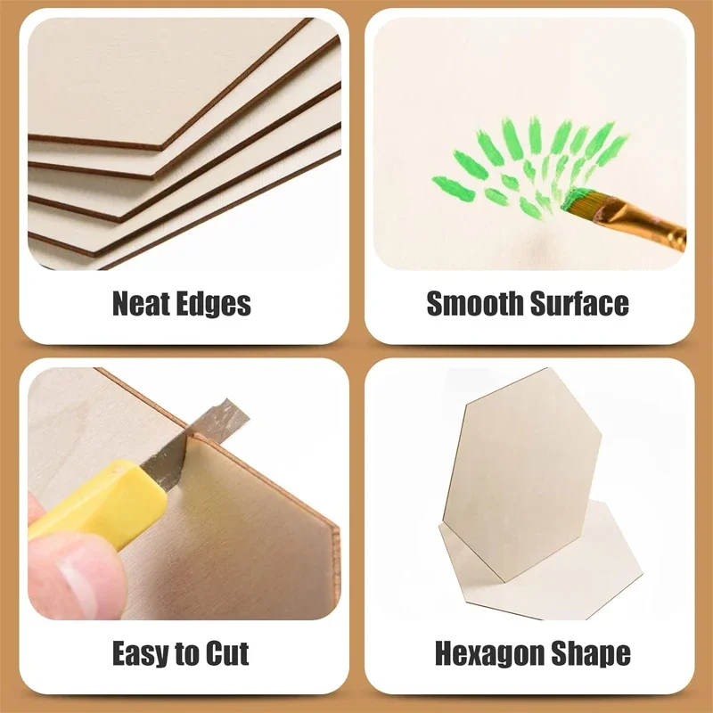 20pcs 20cm Hexagon Unfinished  - Craft Embellishments 评论和价格