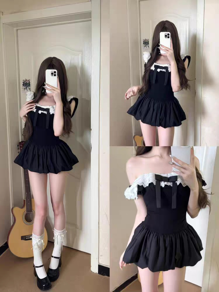 Coquette Korean Sexy Off Shoul - Elastic Lace Trim 评论和价格