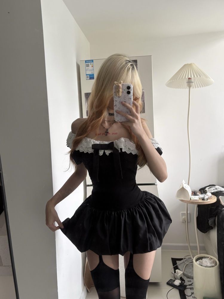 Coquette Korean Sexy Off Shoul - Elastic Lace Trim 评论和价格