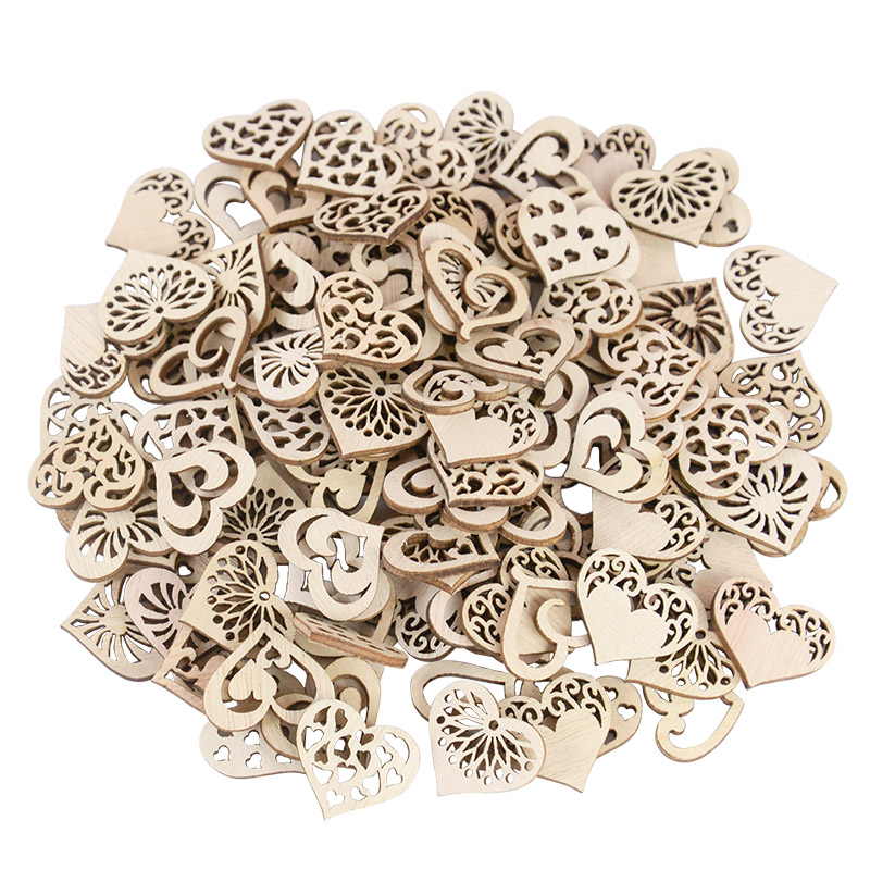 50/100pcs Hollowed Heart Patte - Craft Embellishments 评论和价格