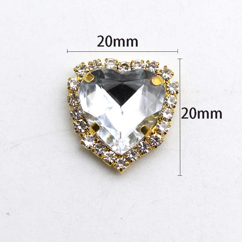 20mm 10pcs Gold Flat Bottom He - Sew On Rhinestone 评论和价格