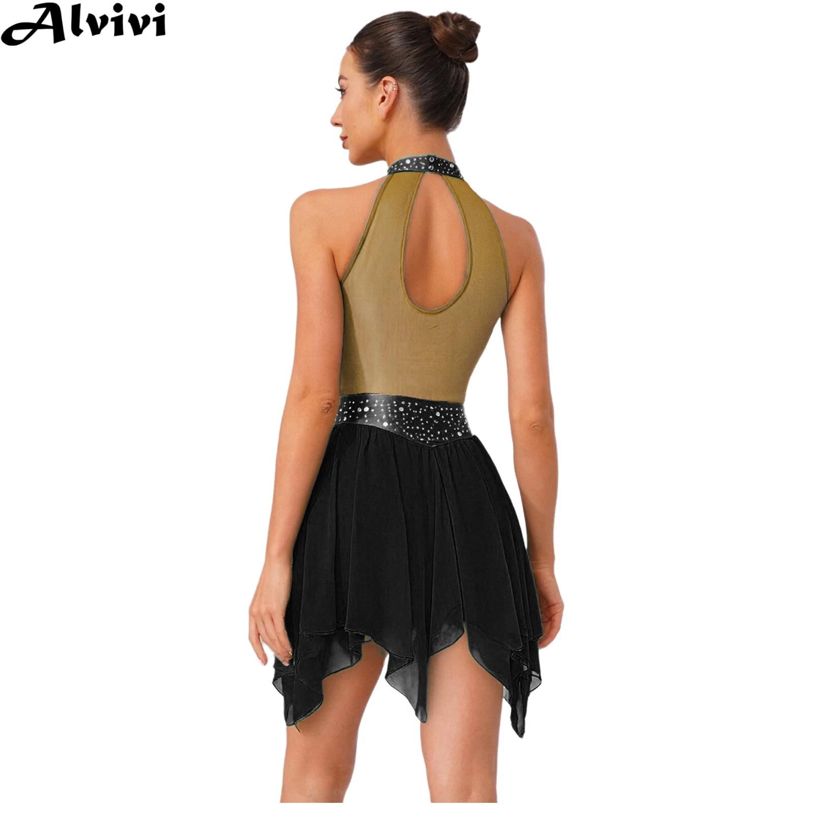 Women Sleeveless Shiny Rhinest - Rhinestone Banding Trim 评论和价格