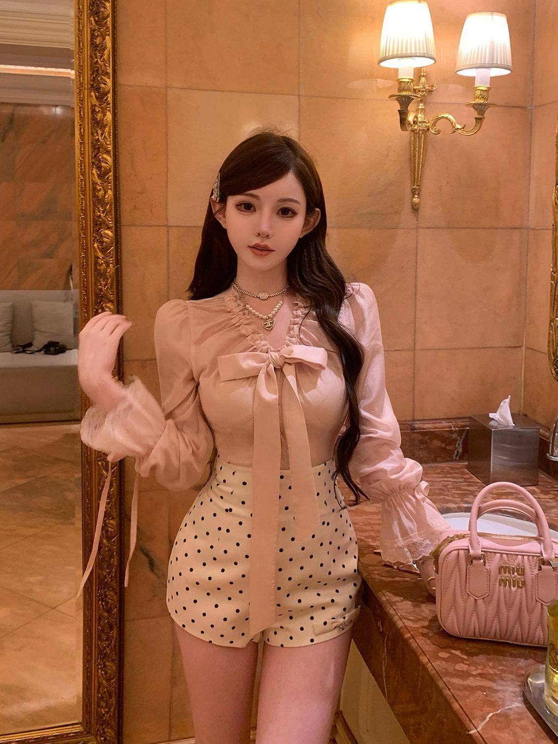 Coquette Sweet Korean Elegant  - Elastic Lace Trim 评论和价格