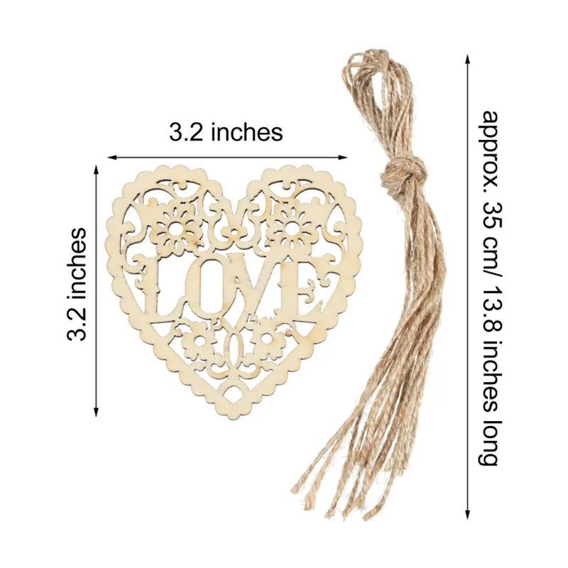 10pcs Wooden Hearts Unfinished - Craft Embellishments 评论和价格