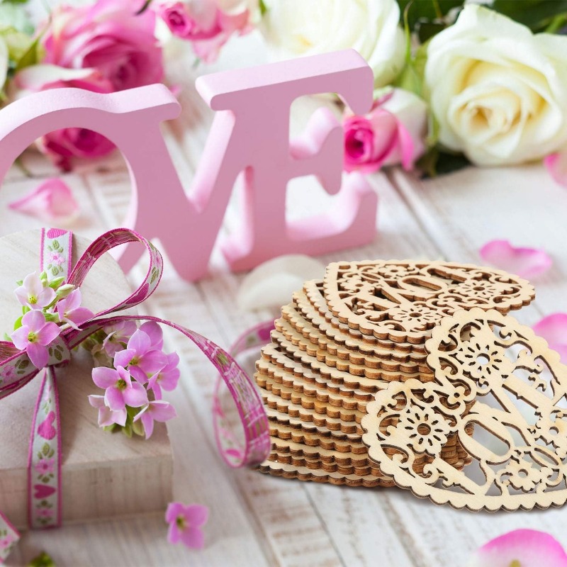 10pcs Wooden Hearts Unfinished - Craft Embellishments 评论和价格