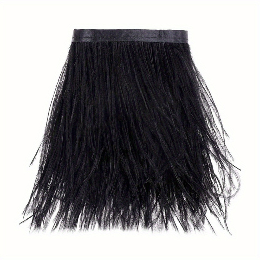 1M 8-10cm Black Ostrich Feathe - Feather Trim Marabou 评论和价格