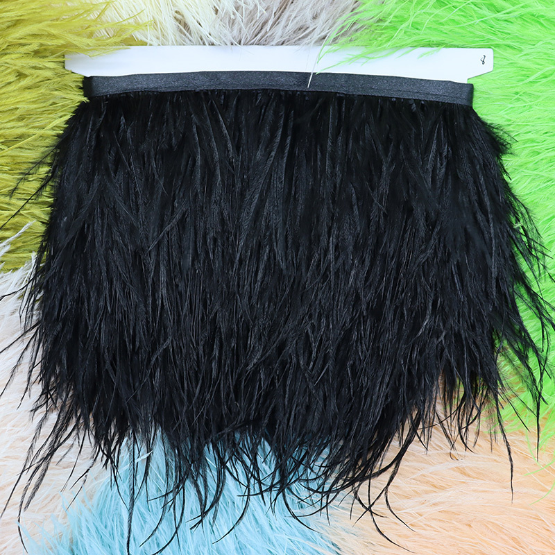 1M 8-10cm Black Ostrich Feathe - Feather Trim Marabou 评论和价格