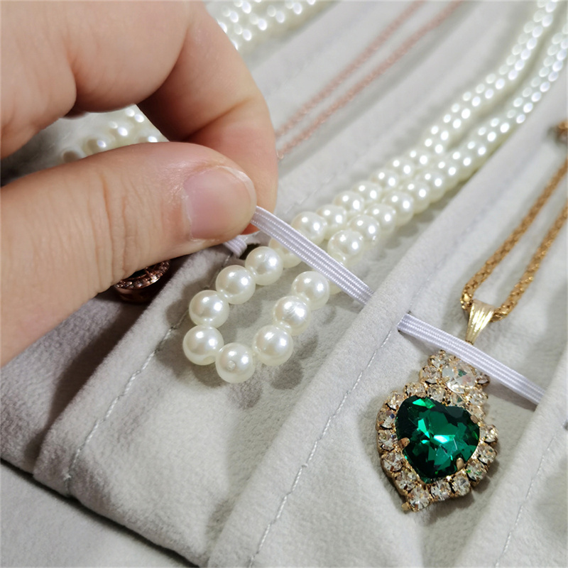 New Necklace Storage Roll Bag  - Velvet Ribbon Roll 评论和价格