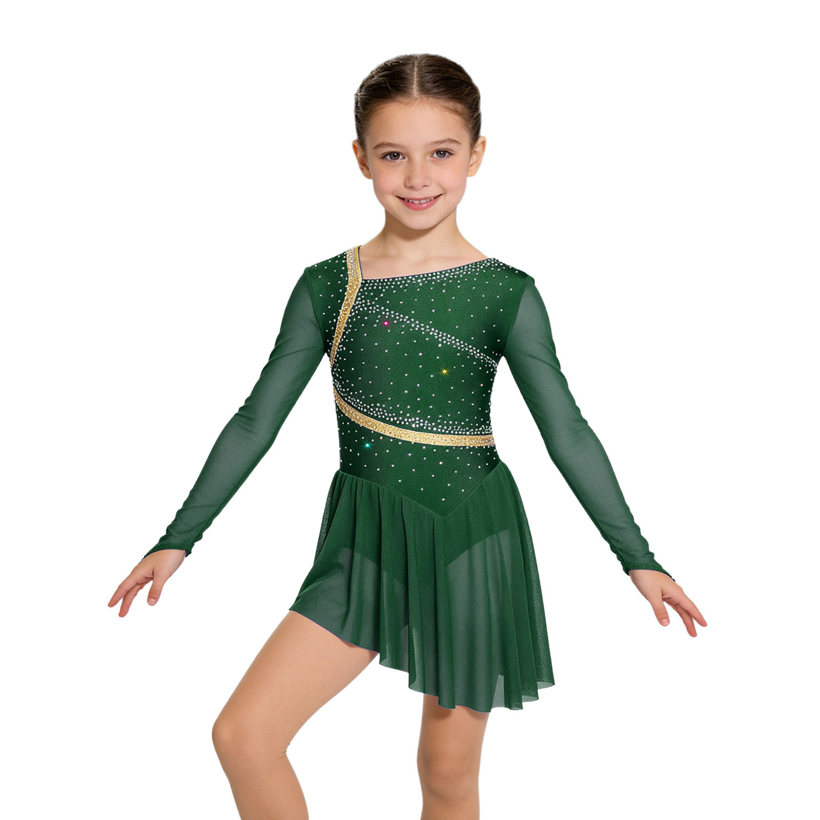 Kids Girls Figure Skating Lyri - Rhinestone Banding Trim 评论和价格
