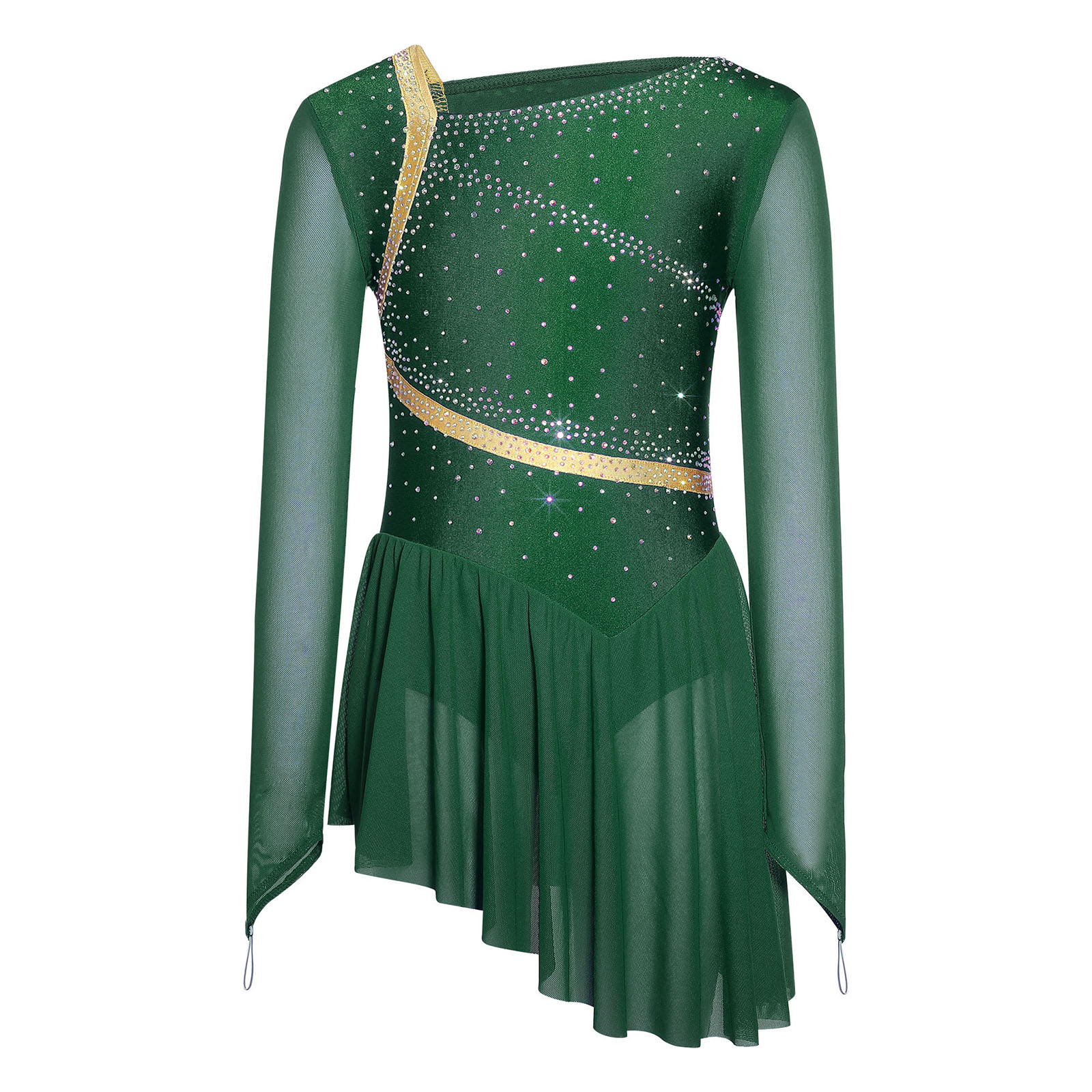 Kids Girls Figure Skating Lyri - Rhinestone Banding Trim 评论和价格