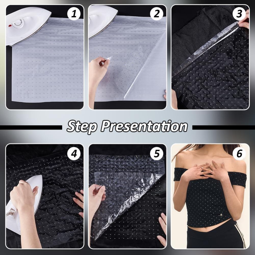 6 Sheet Glitter Hotfix Rhinest - Hotfix Rhinestone Sheet 评论和价格