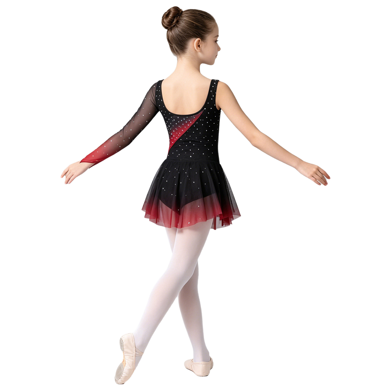 Kids Girls Lyrical Dance Figur - Rhinestone Banding Trim 评论和价格