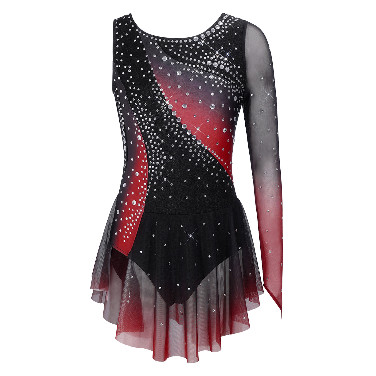 Kids Girls Lyrical Dance Figur - Rhinestone Banding Trim 评论和价格