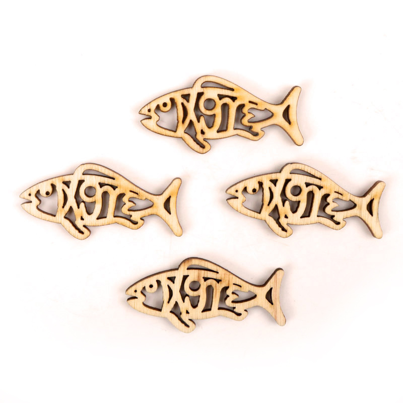 Wooden Cute Fish Shape Arts Pa - Craft Embellishments 评论和价格