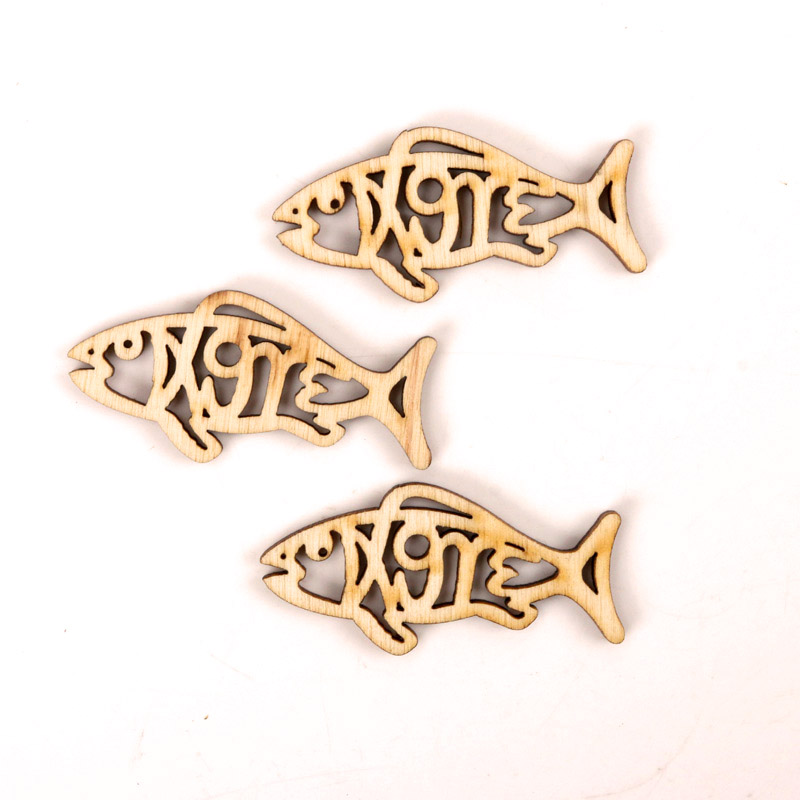 Wooden Cute Fish Shape Arts Pa - Craft Embellishments 评论和价格