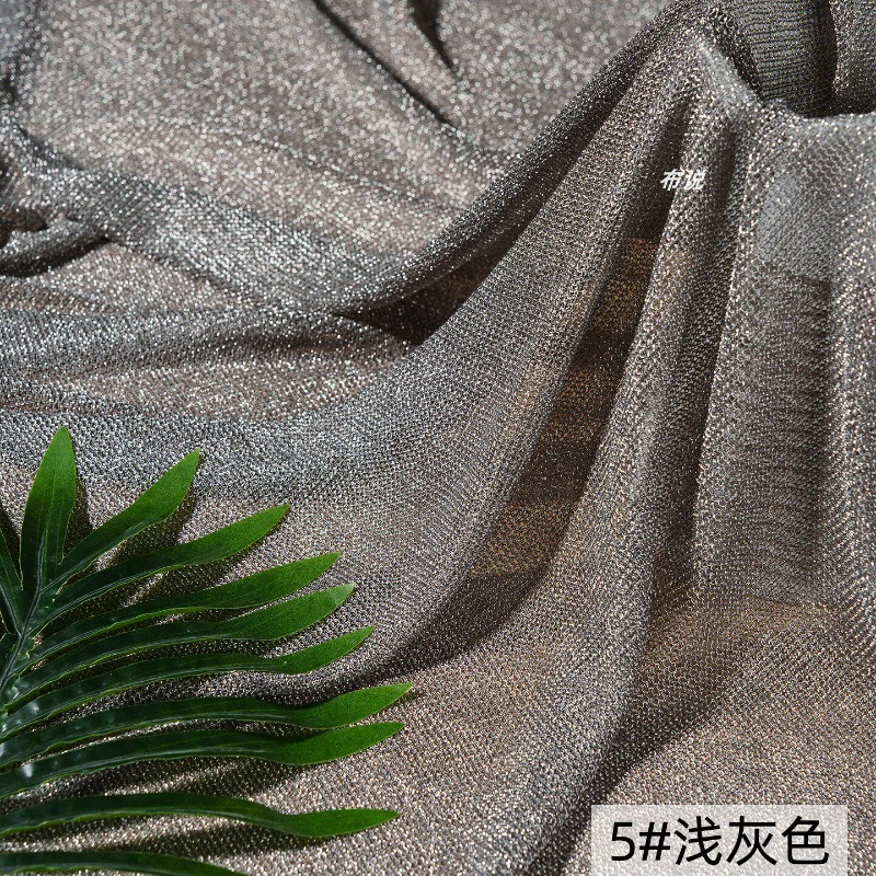 Light Gray Metallic Thread Fab - Crystal Mesh Fabric 评论和价格