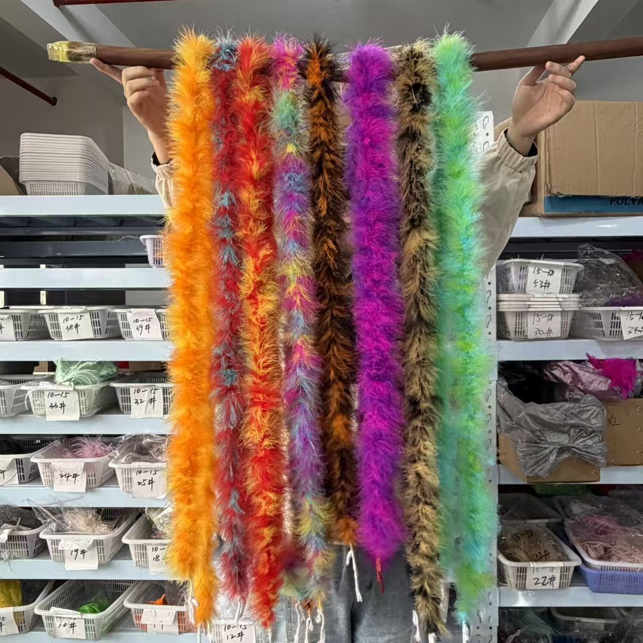Multicolored 2Meters Marabou F - Feather Trim Marabou 评论和价格